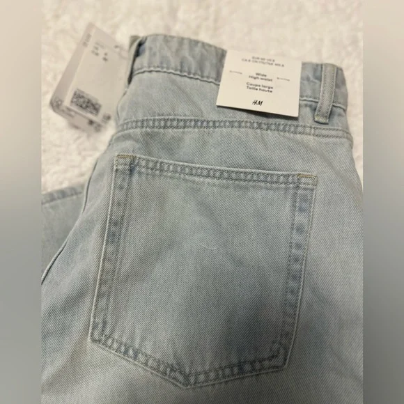 H&M Light Blue High Waist Wide Leg Jeans for Women - SZ 8 NWT - Picture 7 of 10